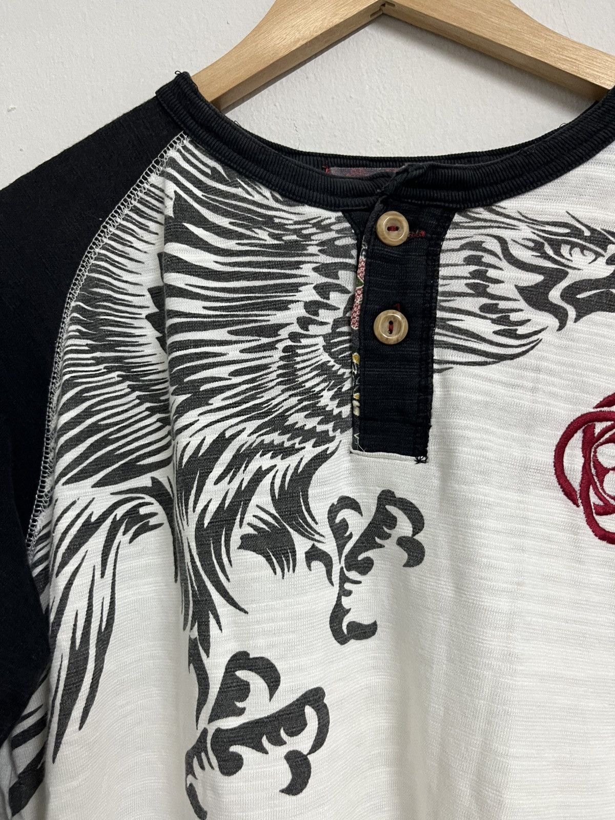 Addaptation Japan 💥VINTAGE ! Y2K Phoenix Dragon Sukajan Tradition Japan Tee Size US L / EU 52-54 / 3 - 6 Thumbnail
