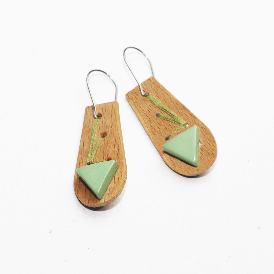 Designer Wooden Earrings | Handmade in Berlin x YUNTA Size ONE SIZE - 1 Thumbnail