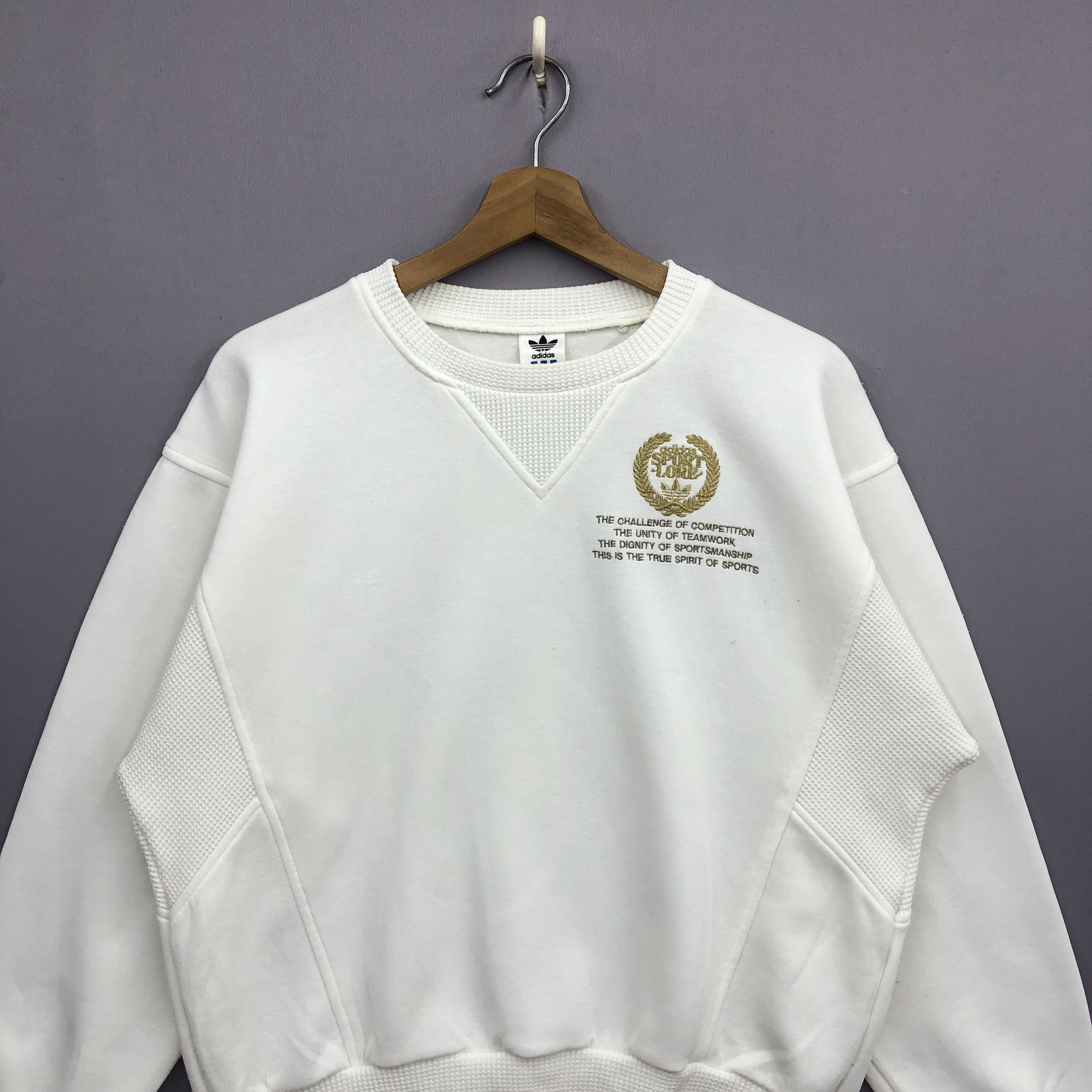 Adidas × Vintage Vintage 90s Adidas Sports Sweater Laurel Wreath Sweatshirt Size US L / EU 52-54 / 3 - 3 Thumbnail