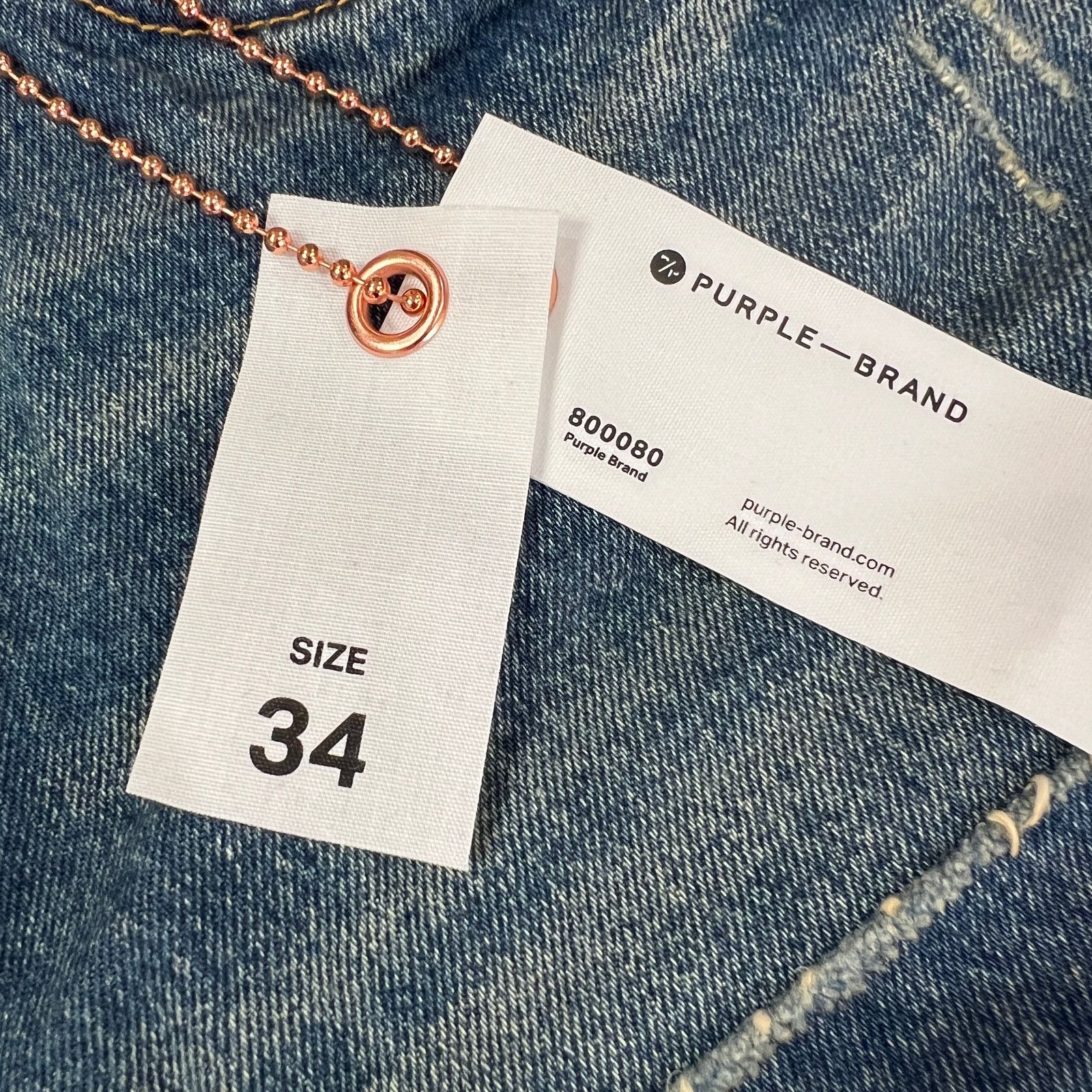 Purple PURPLE Brand Square Patch Repair Slim Jeans 34 Indigo NWT Size US 34 / EU 50 - 4 Thumbnail