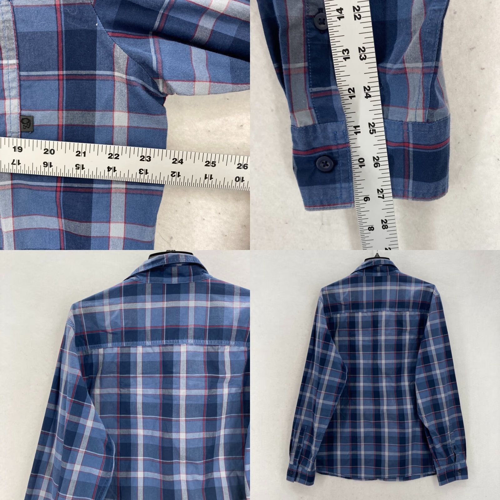 Mountain Hardwear Mountain Hardwear Button-Up Long Sleeve Shirt Mens L Blue Plaid Outdoor Camp Size US L / EU 52-54 / 3 - 8 Thumbnail