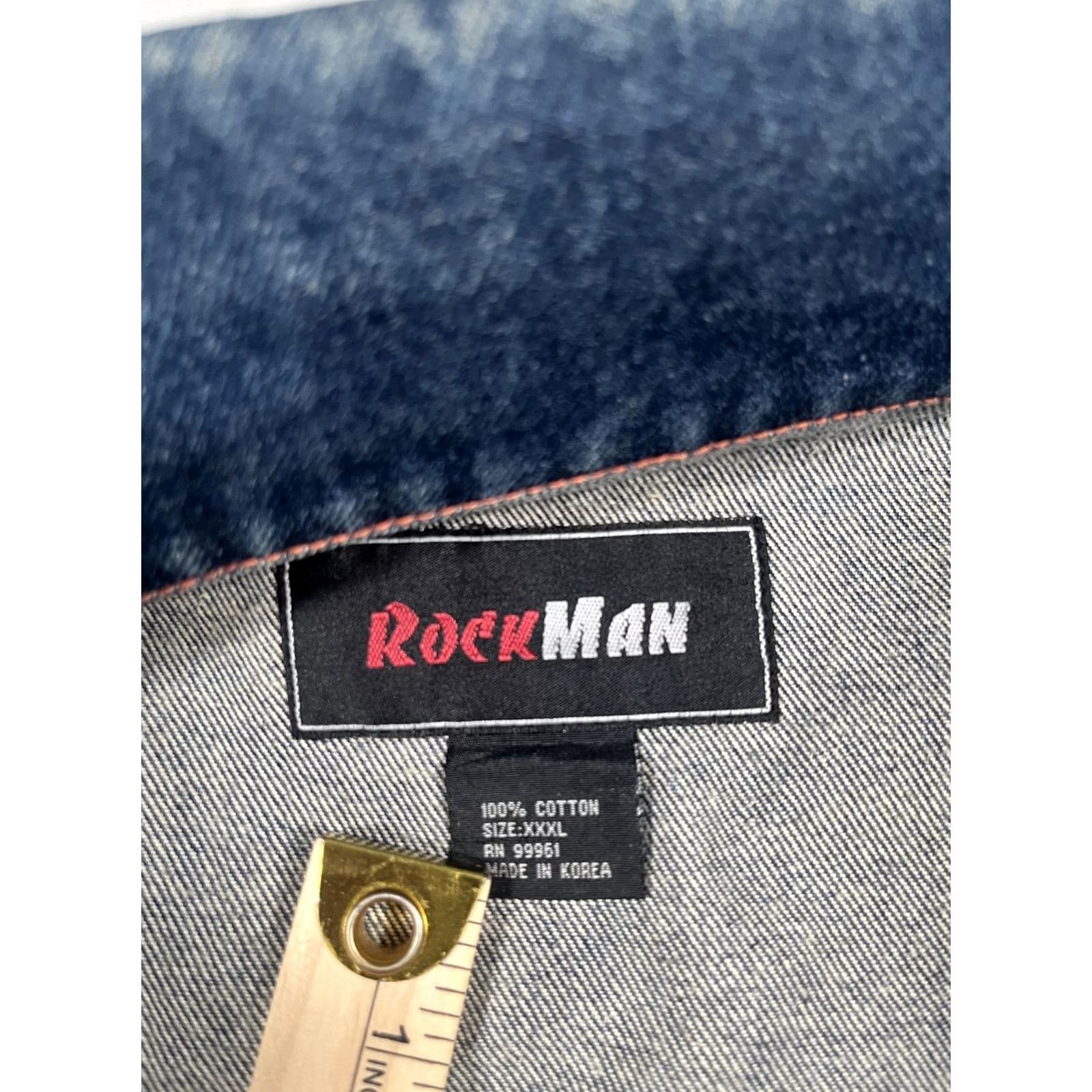 Vintage VINTAGE RockMan Denim Jacket Mens 3XL Blue Platinum Graphic Trucker 90s Y2K Jeans Jacket Mens Blue RockMan Graphic Trucker 90s Vintage Hip Hop Jacket Size US XXL / EU 58 / 5 - 3 Thumbnail