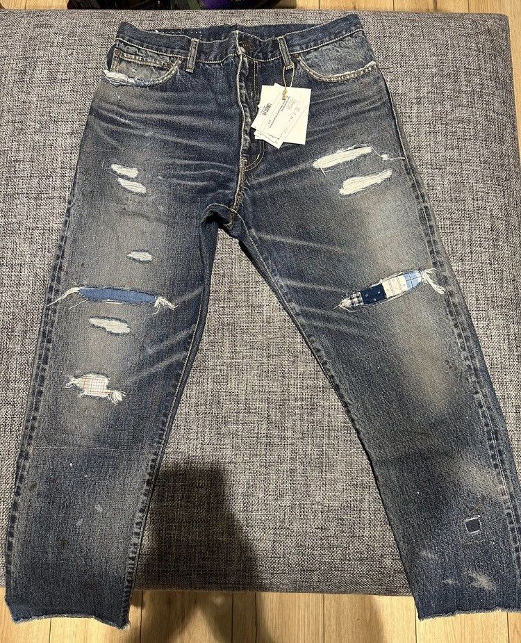 image of Visvim Journeyman Pants Tacked Crash in Blue, Men's (Size 31)