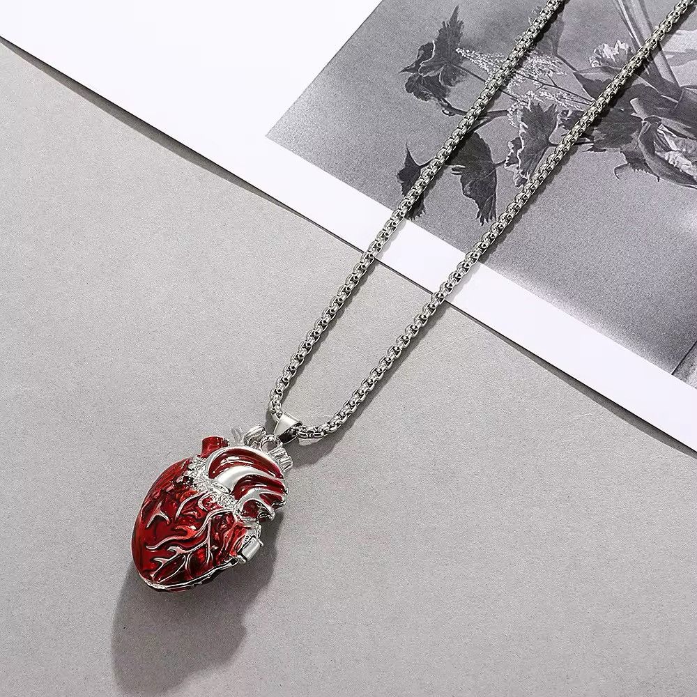 Jewelry Red Heart Necklace Size ONE SIZE - 3 Thumbnail
