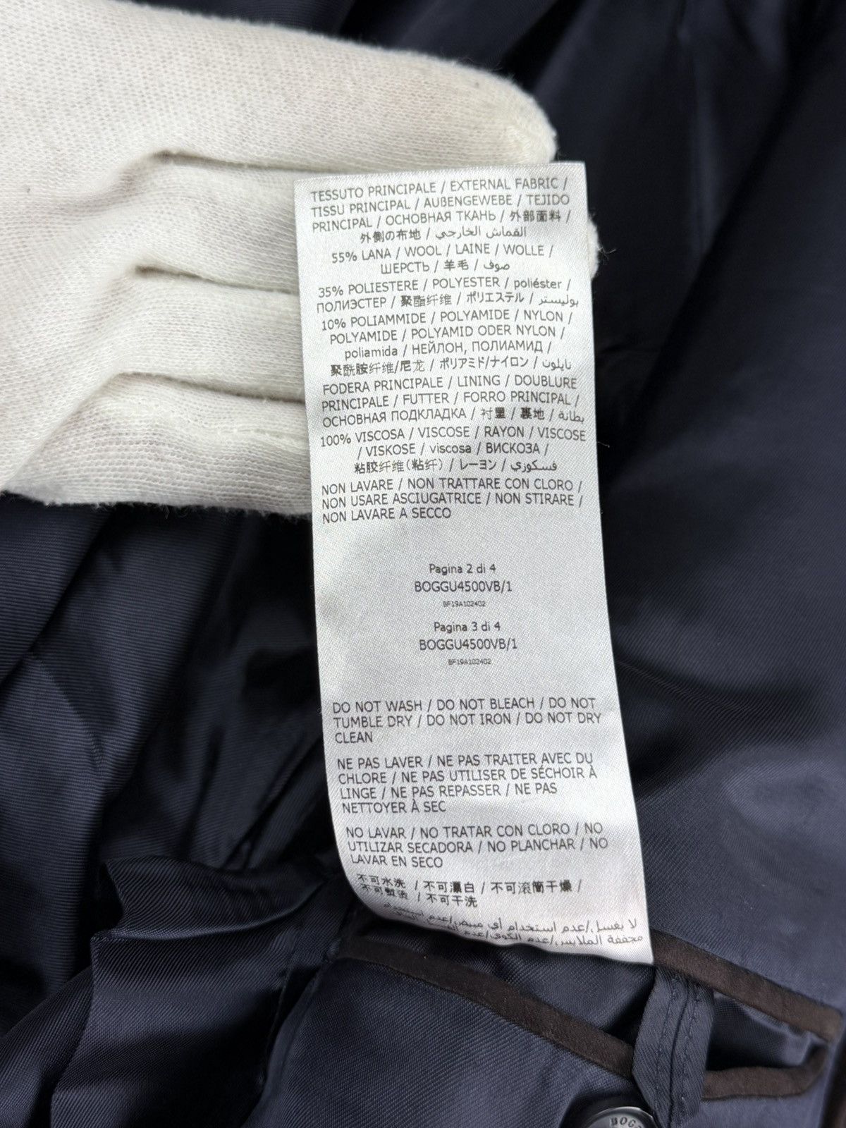 Boggi Boggi Milano Mens Blazer Navy Blue Size 54 Fit Quilted Lined Size 54R - 18 Thumbnail