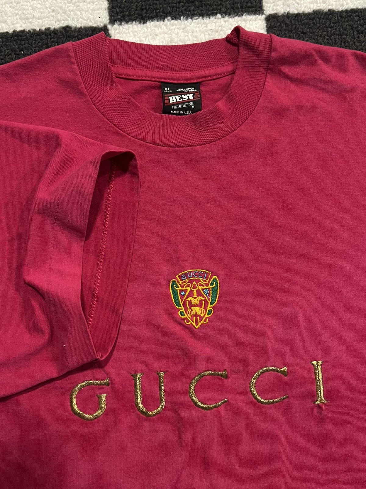 Vintage Vintage 90's Gucci Bootleg Embroidered Tee Size US XL / EU 56 / 4 - 3 Thumbnail