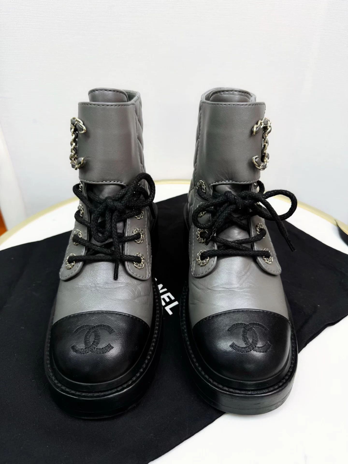 Chanel boots 35 authentic worn a few times clean