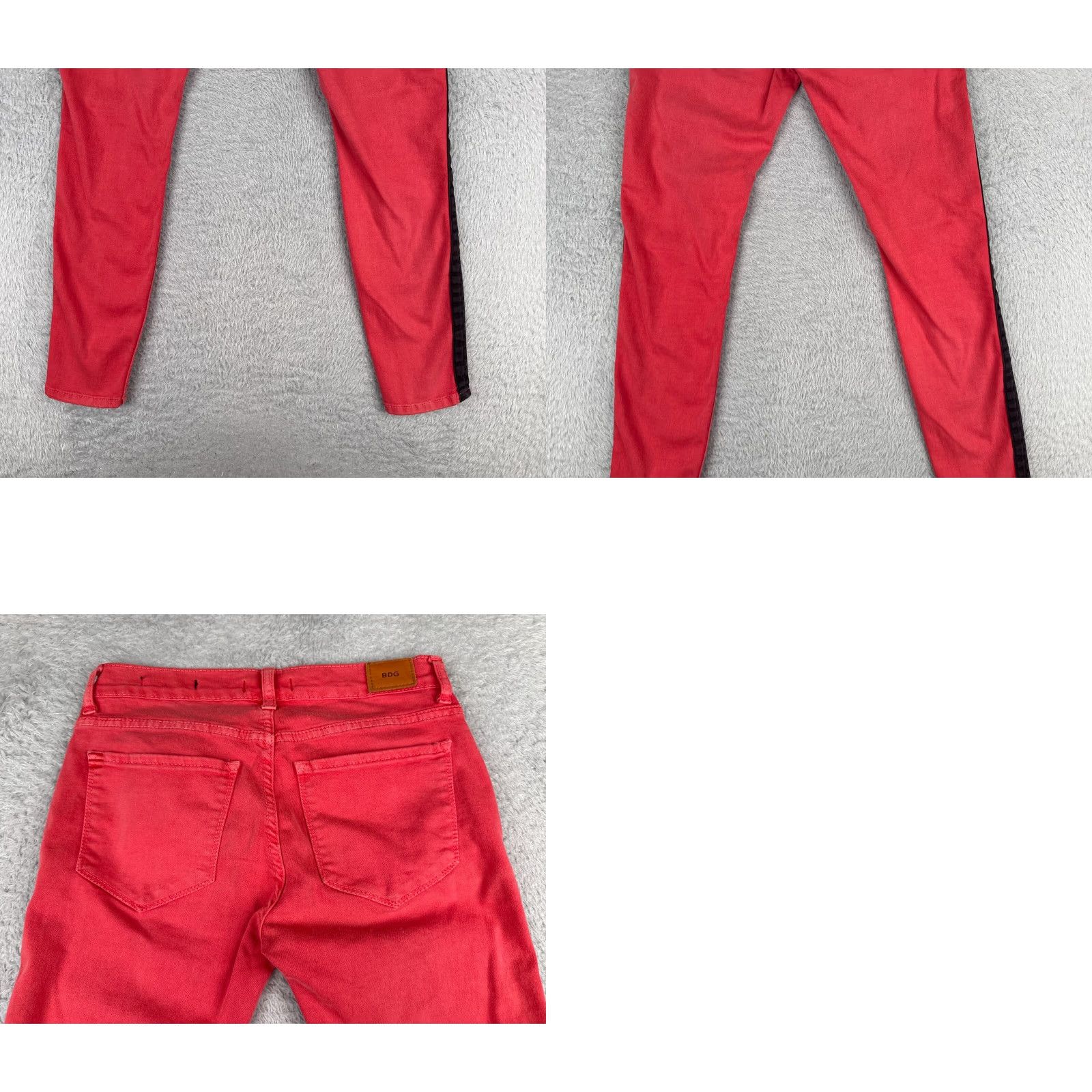 Bdg BDG Jeans Women 28 Pink Denim Striped Side Zip Ankle Mid Rise 28x28 Cotton Blend 5-Pocket Design Regular Stretch Vintage No Size 28" / US 6 / IT 42 - 10 Thumbnail