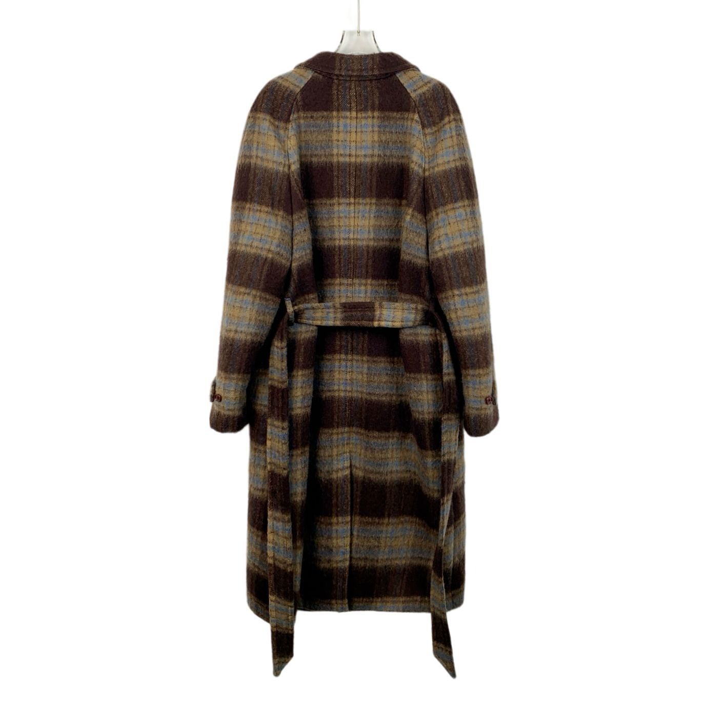 Gucci Gucci Brown & Blue Checked Wool Single-Breasted Coat With La Size XL / US 12-14 / IT 48-50 - 8 Thumbnail
