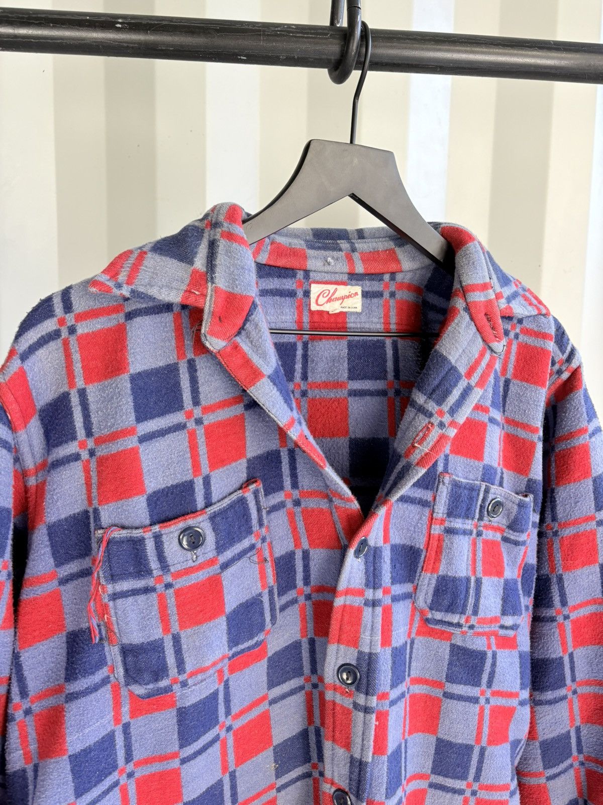 Vintage Moleskin Flannel Sun Faded Thrashed ERD Grunge Size US L / EU 52-54 / 3 - 2 Thumbnail