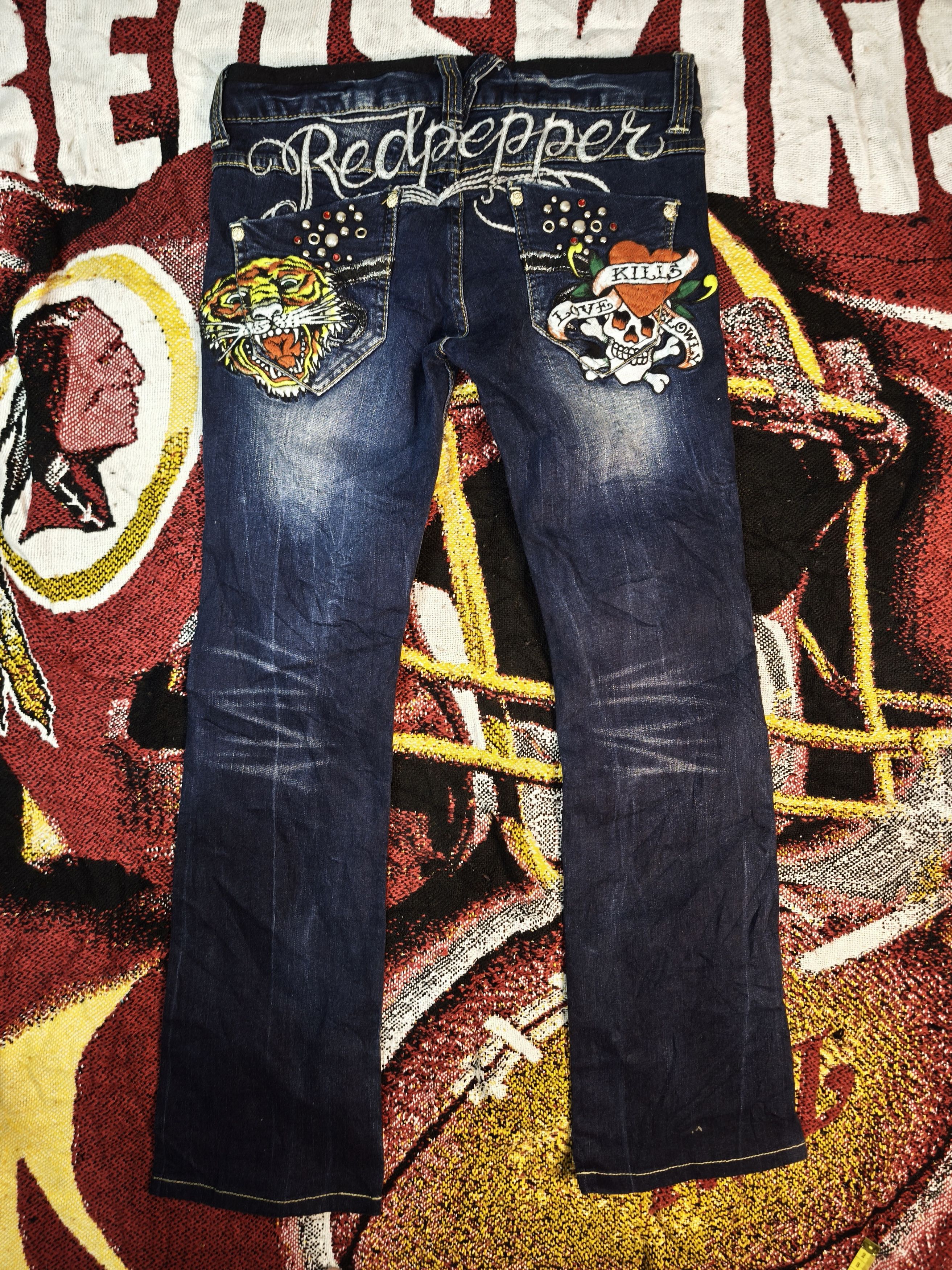 Ed Hardy Very Rare!!! Ed Hardy x Dr Pepper Embroidered Jeans. Size US 31 - 1 Thumbnail