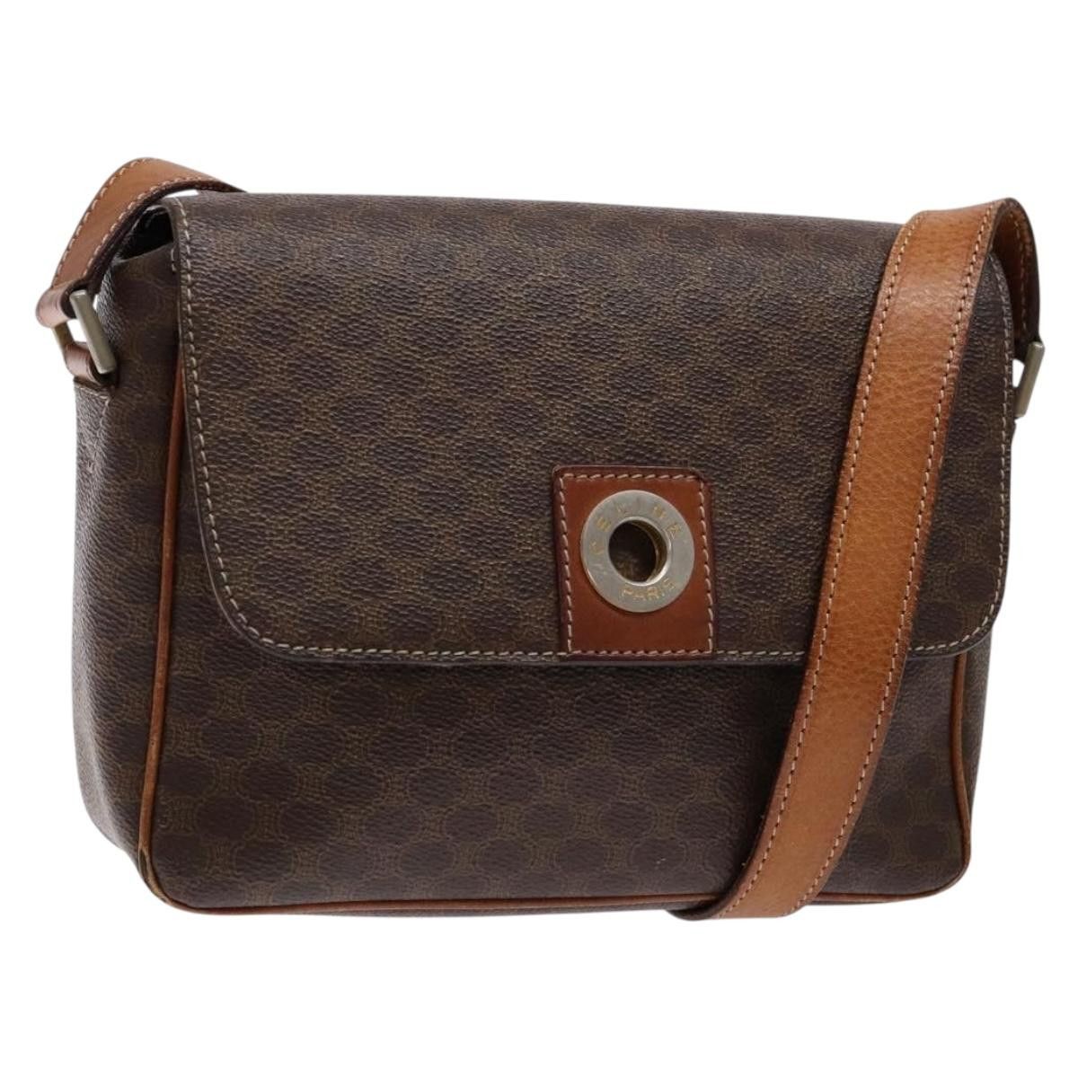 Celine CELINE Macadam Canvas Shoulder Bag Pvc Leather Brown Gold Size ONE SIZE - 1 Thumbnail