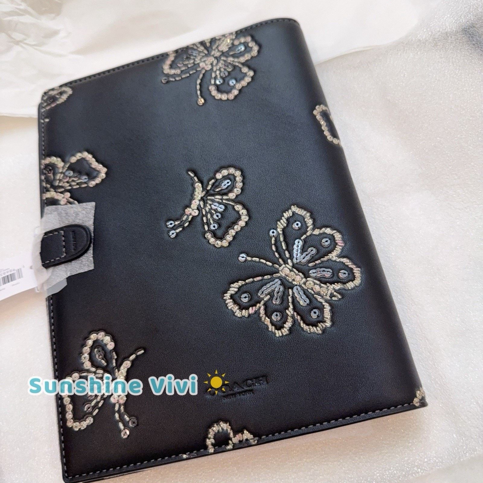 Coach NWT Coach CCF42 Notebook Butterfly novelty leather/Silver Size ONE SIZE - 2 Thumbnail