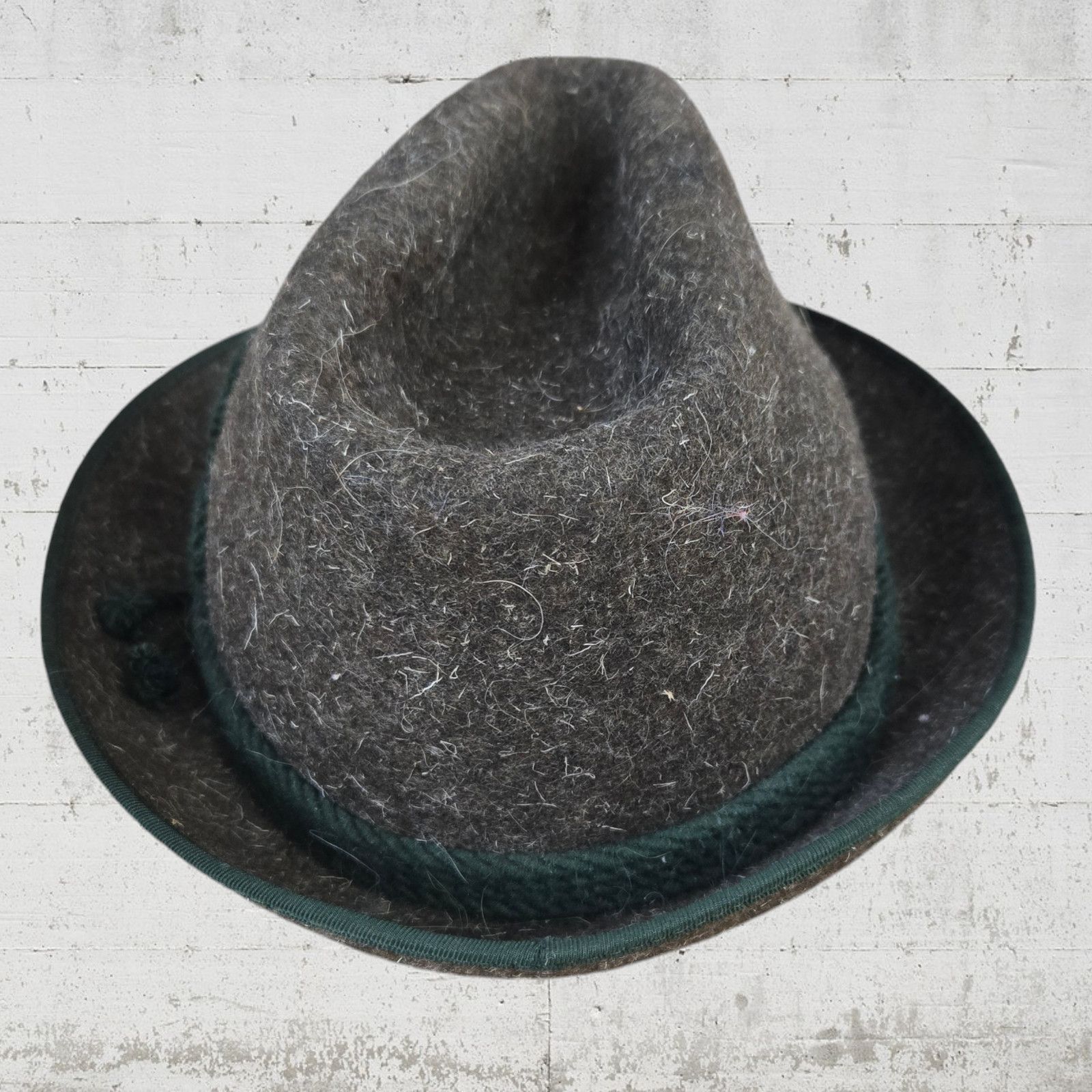 Vintage 1950s Gray German Bavaria Wool Alpine Trilby Hat Size ONE SIZE - 7 Thumbnail