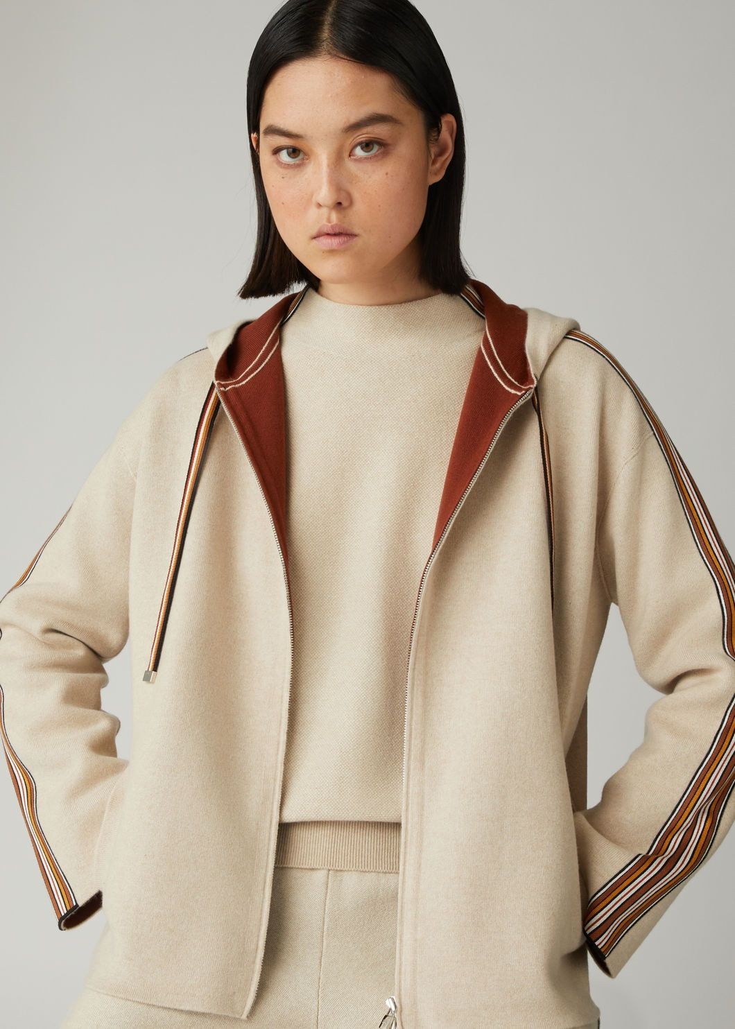 Loro Piana o1w1db10724 Suitcase Stripe Bomber Jacket in Ivory Size M / US 6-8 / IT 42-44 - 2 Thumbnail