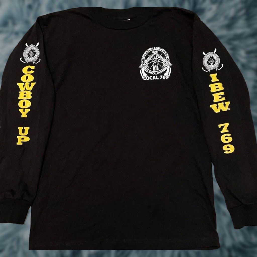 Vtg Electrical Worker Linemans Rodeo Shirt M Cowboy Arizona Biker Grunge 90s Y2K