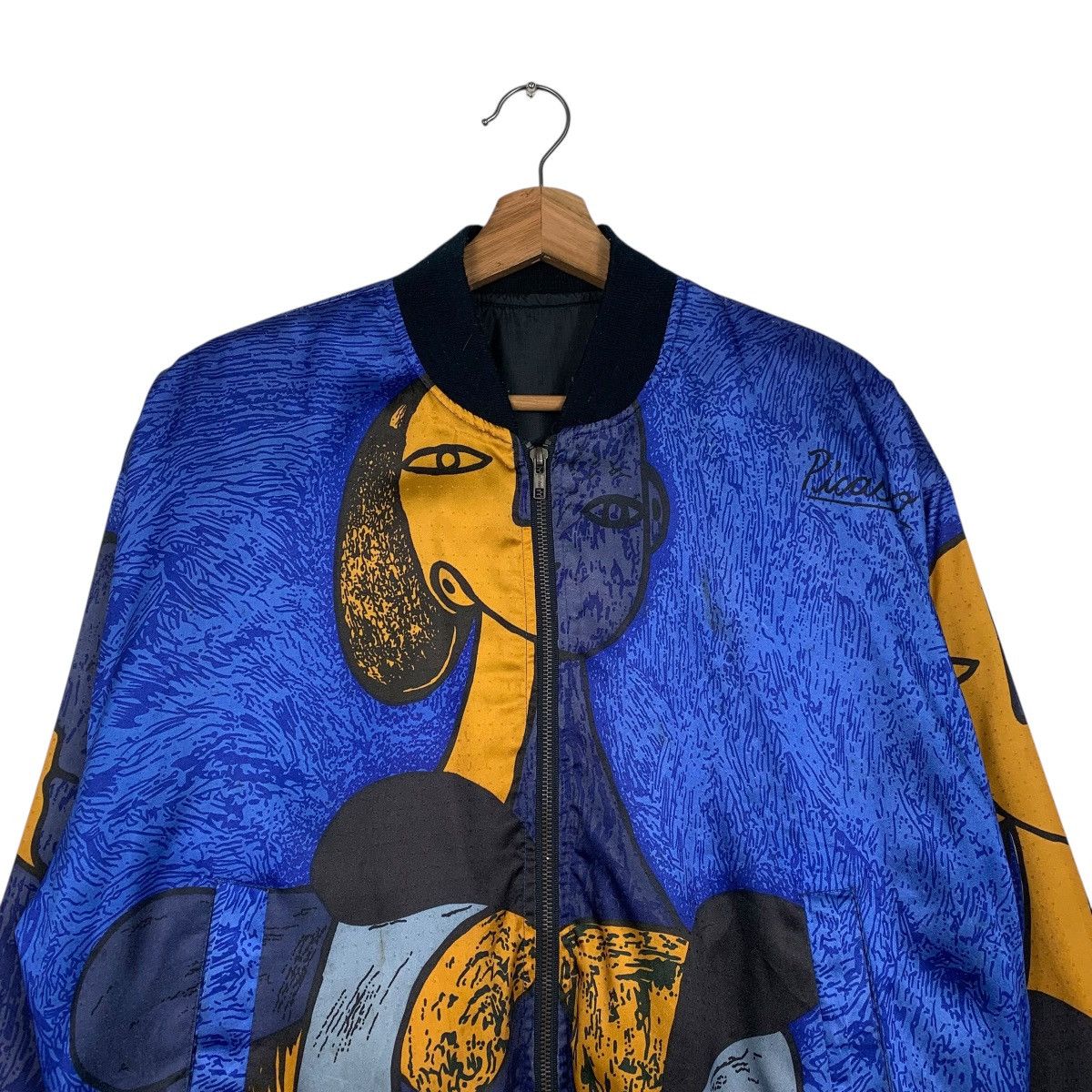 Japanese Brand Nice Design Picasso Full Print Satin Bomber Jacket Size US M / EU 48-50 / 2 - 2 Thumbnail