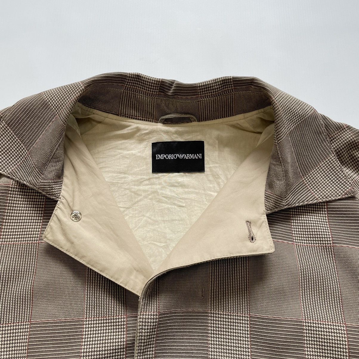 Emporio Armani Prince Of Wales Check Suede Overcoat Size US XL / EU 56 / 4 - 4 Thumbnail