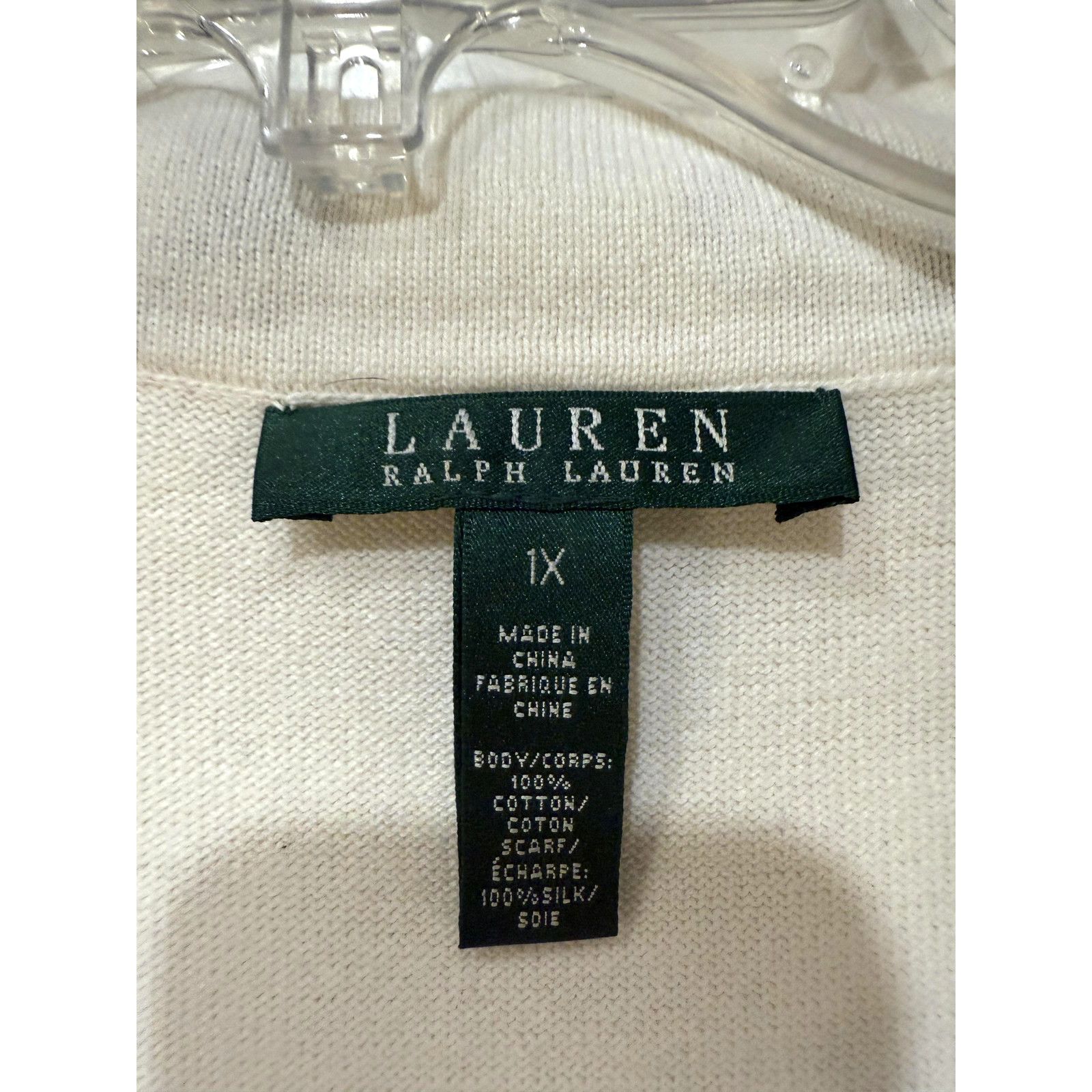 Lauren Ralph Lauren Lauren Ralph Lauren Top Women 1X White Blk Floral Silk Scarf Size XL / US 12-14 / IT 48-50 - 3 Thumbnail