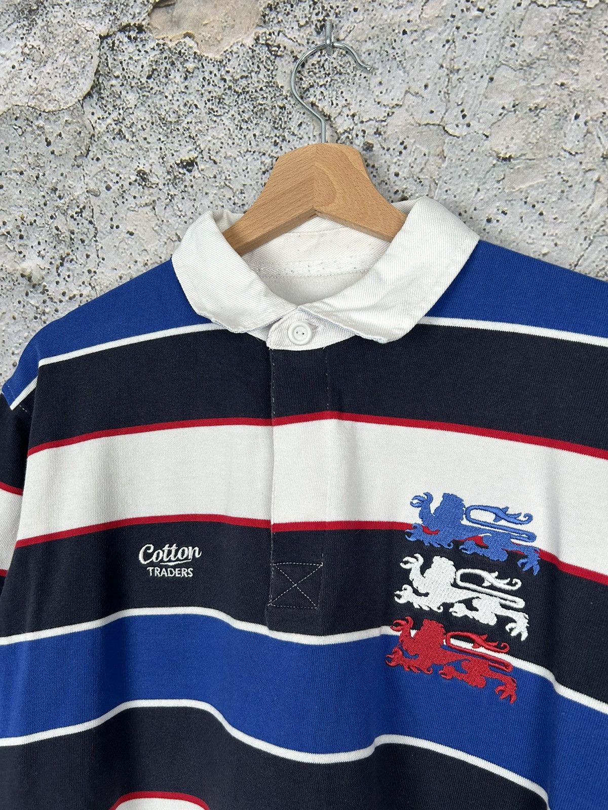 Cotton Traders Vintage Cotton Traders Rugby Polo Jersey 90s Sportswear Size US L / EU 52-54 / 3 - 3 Thumbnail