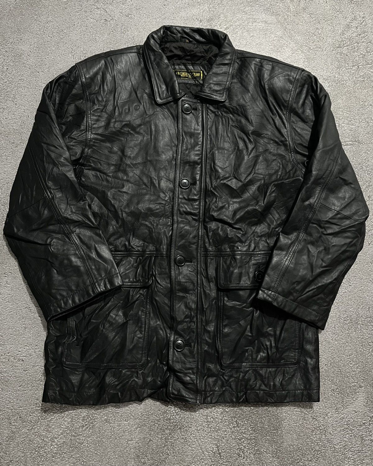 Japanese Brand 90s Vintage Recuerdo Club Classic Leather Jacket Size US L / EU 52-54 / 3 - 1 Thumbnail