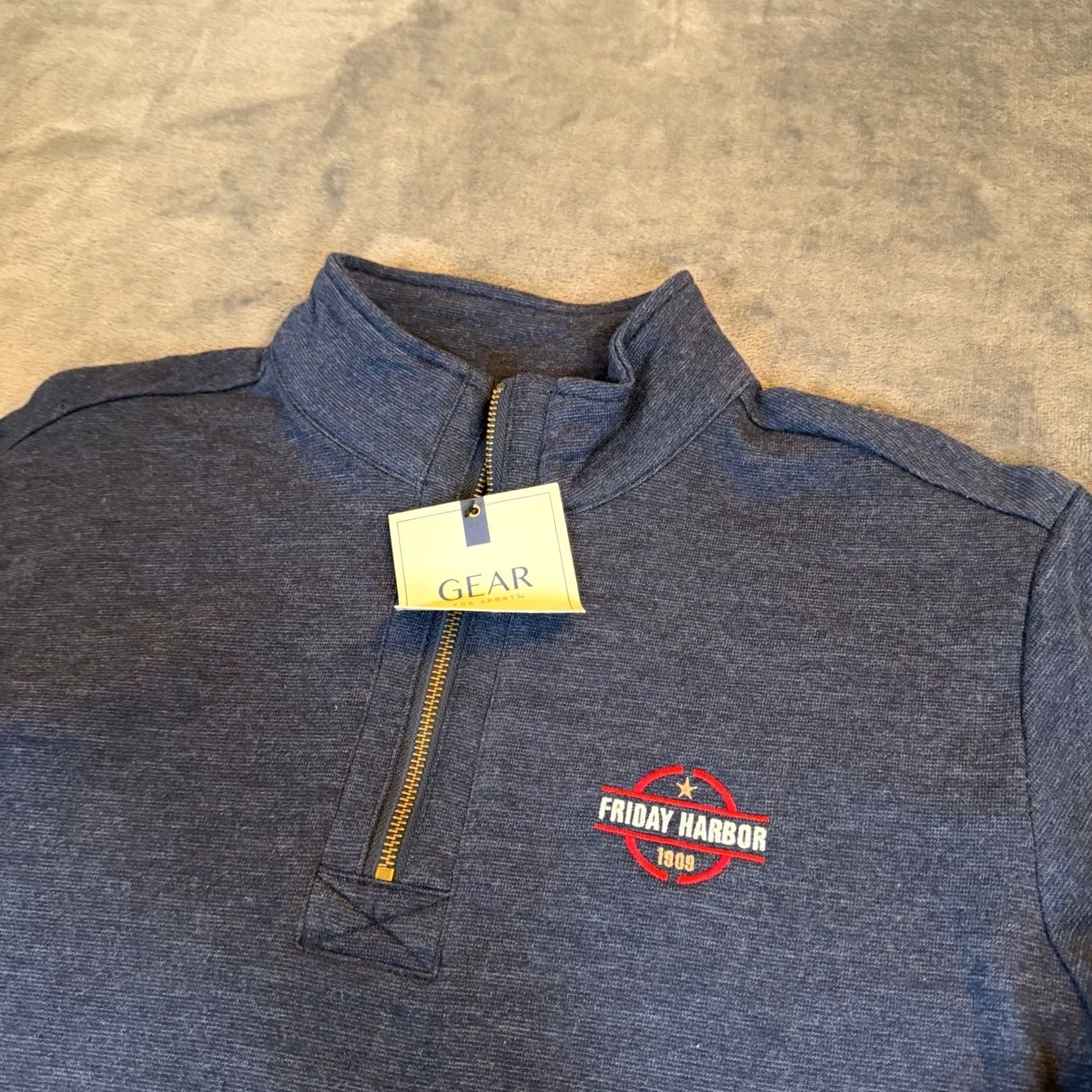 Vintage GEAR FOR SPORTS Friday Harbor 1/4 Zip Pullover Sweater Navy Blue Mens L NWT Size US L / EU 52-54 / 3 - 2 Thumbnail