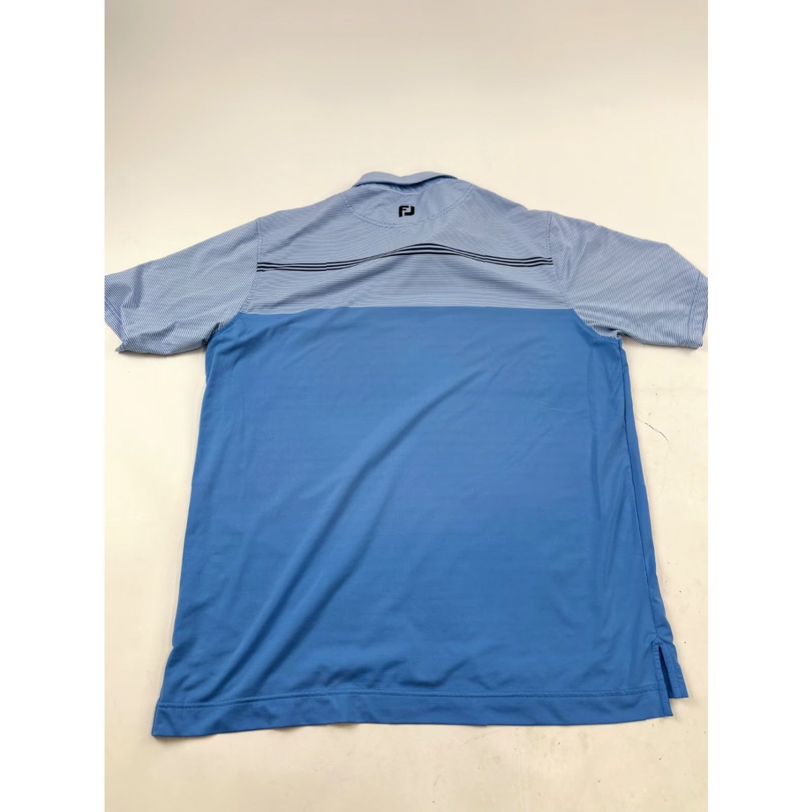Footjoy FootJoy Golf Polo Shirt Mens Large Blue Horizontal Stripe Performance Collared Size US L / EU 52-54 / 3 - 2 Thumbnail
