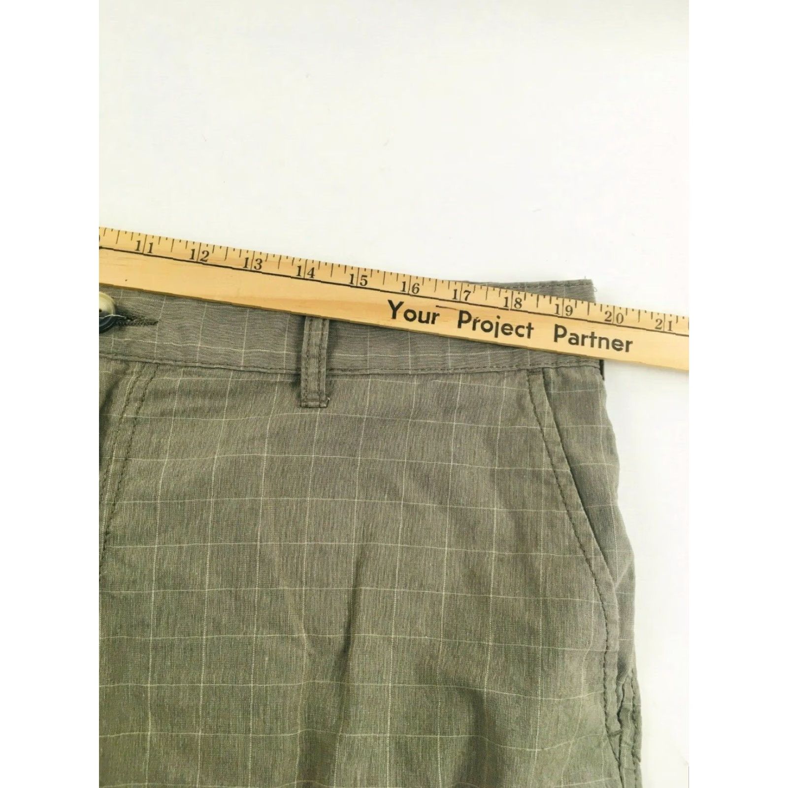 Vintage Method Chino Shorts Mens Size 38 Greenish Brown Checkered Outdoor Casual Pockets RN63925 Size US 38 / EU 54 - 3 Thumbnail
