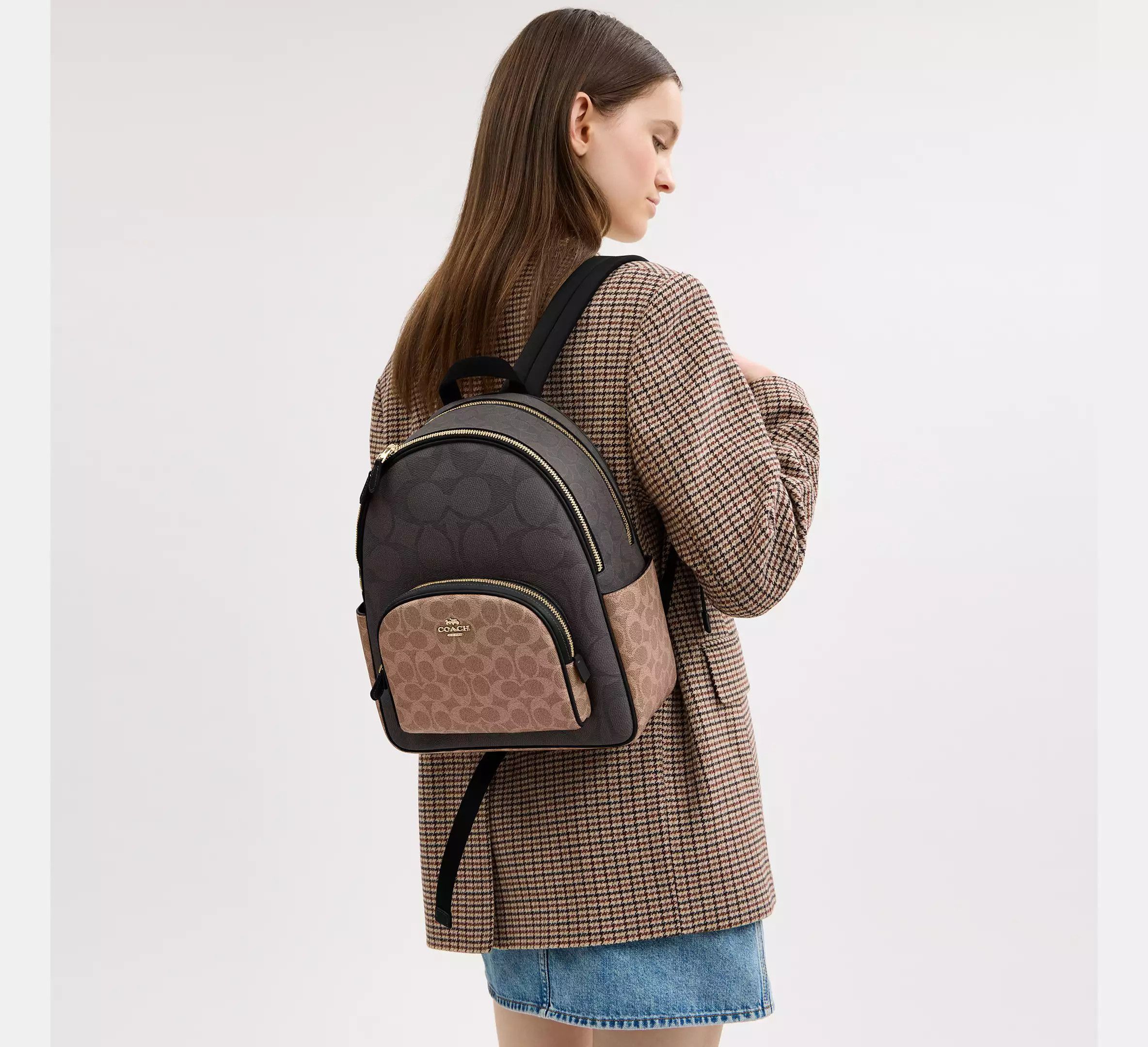 Coach Court Backpack In Blocked Signature Canvas CZ771 Size ONE SIZE - 6 Thumbnail