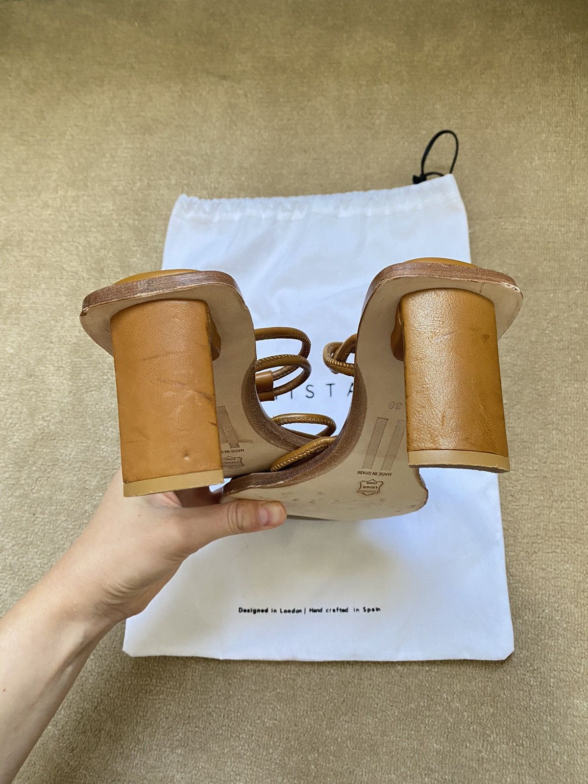 Miista Caramel brown miista leather heeled mules Size US 5 / IT 35 - 7 Thumbnail