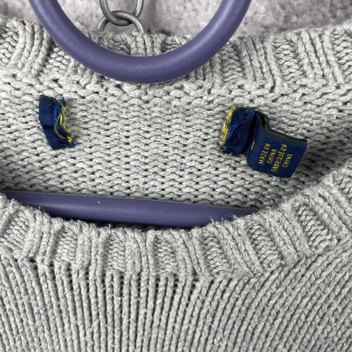 Polo Ralph Lauren Vintage Polo Ralph Lauren Sweater Gray Knit Cotton Size US M / EU 48-50 / 2 - 2 Thumbnail