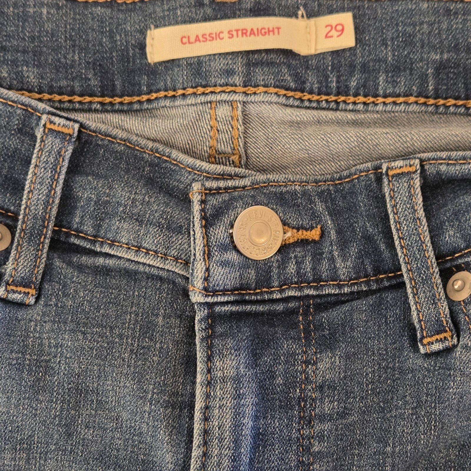 Levi's Classic Straight Fit Levi's Blue Jeans - Women's Size 29 Size 29" - 4 Thumbnail