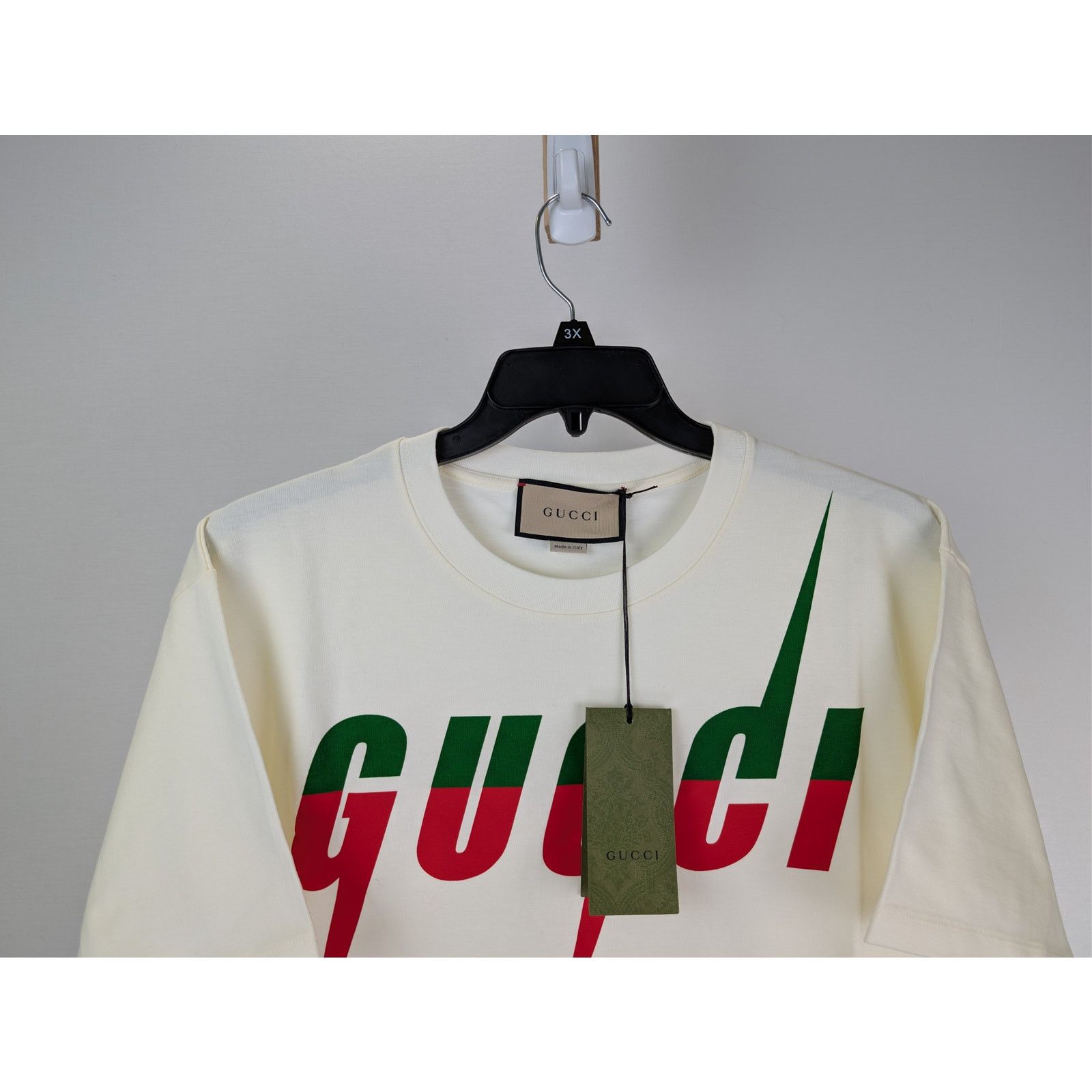 Gucci o1rshd1 Gucci Logo Tee T-Shirt in White/Cream Size US L / EU 52-54 / 3 - 3 Thumbnail