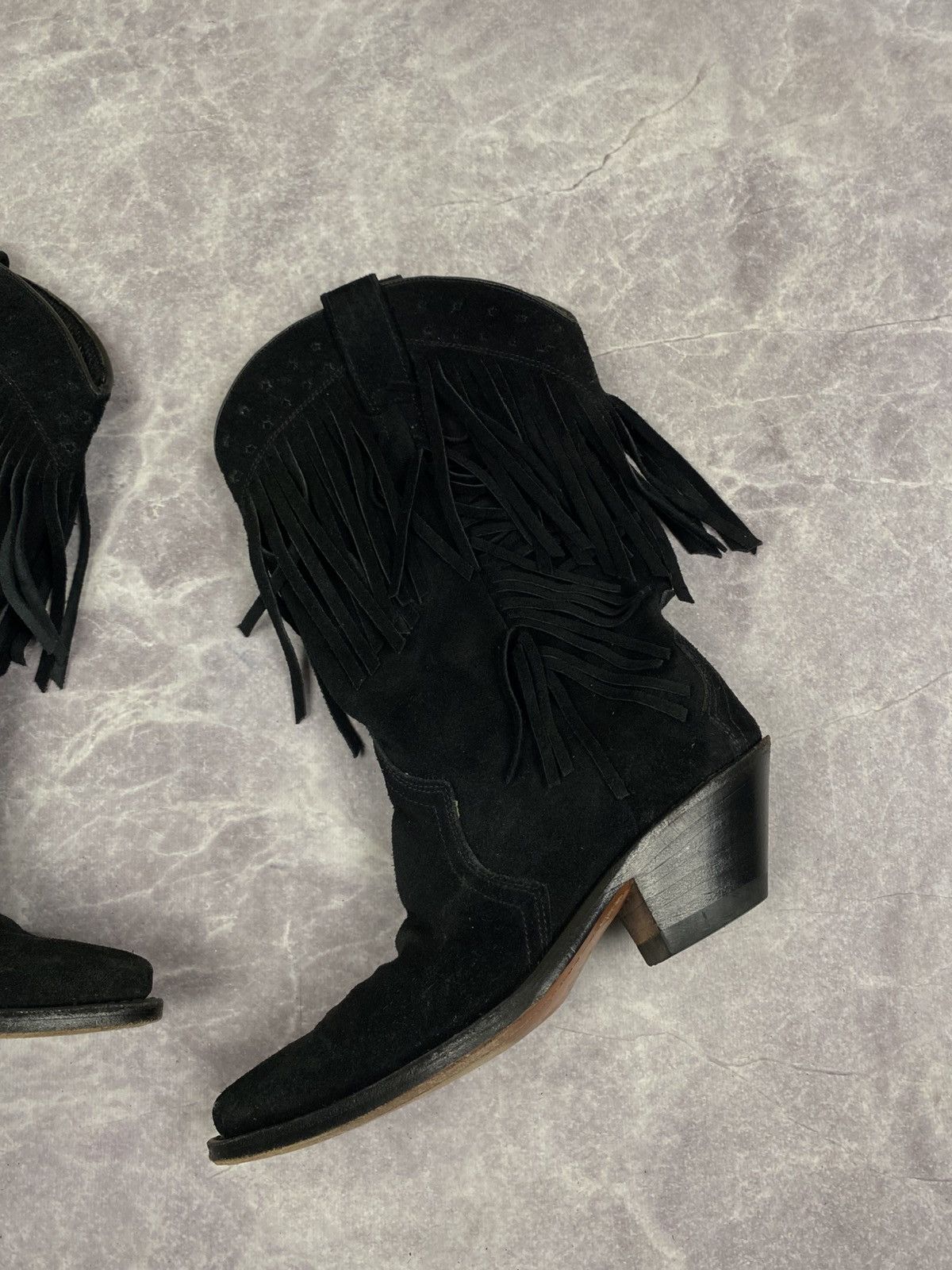 Sendra Sendra 17162 Gene Serraje Negro Suede Western Cowboy Boots Size US 6 / IT 36 - 4 Thumbnail