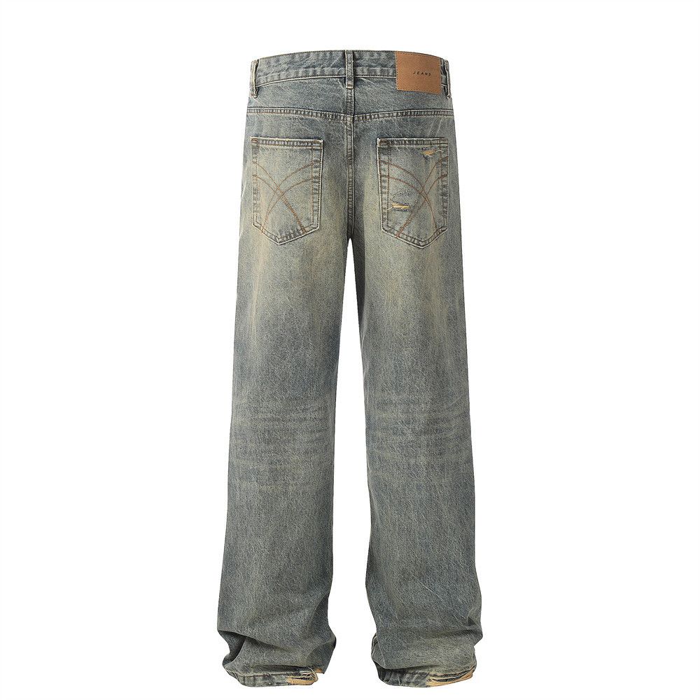 Japanese Brand × Jean Men's punk distressed loose heavy washed ripped jeans Size US 32 / EU 48 - 3 Thumbnail