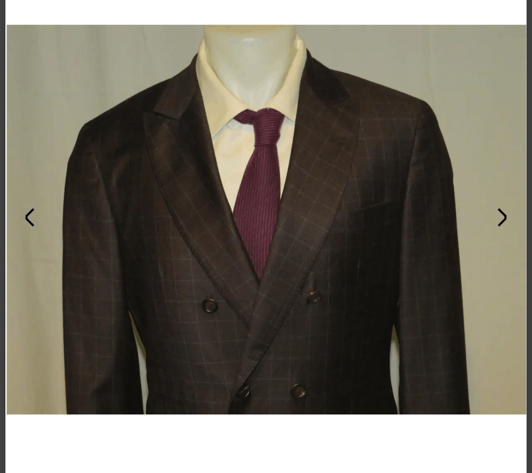 Brunello Cucinelli Brown Windowpane Double Breasted Blazer 40 NWT $2995 Size 40R - 2 Thumbnail