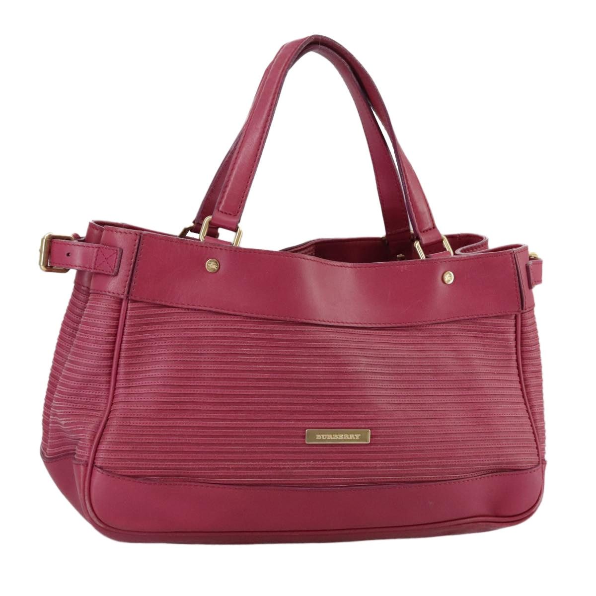 Burberry Blue Label Hand Bag Leather Pink Gold