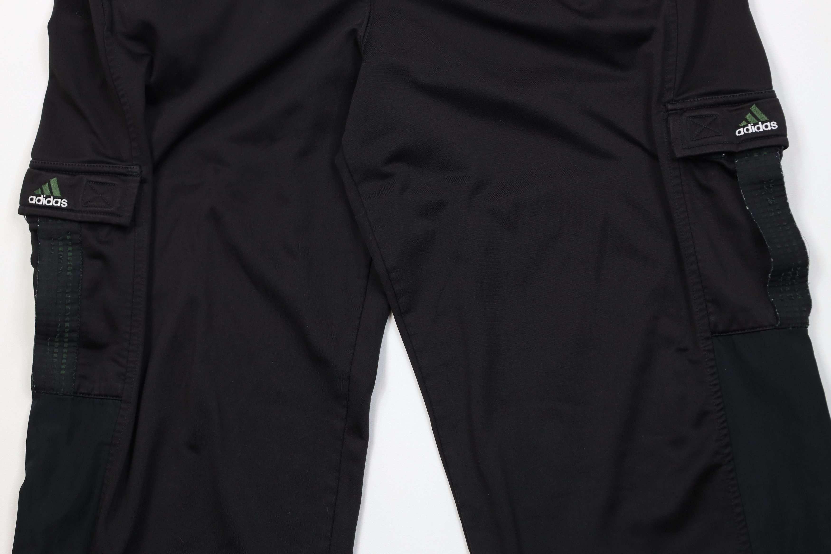 Adidas Vintage 90s Adidas Spell Out Wide Leg Cargo Pants Black Size US 38 / EU 54 - 3 Thumbnail