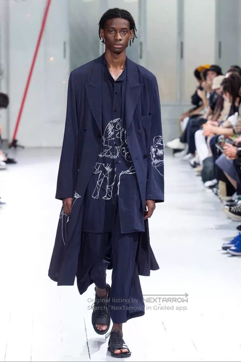 Yohji Yamamoto Yohji Yamamoto 20ss Top Hat Old Man Head Portrait Sweater Size US L / EU 52-54 / 3 - 5 Thumbnail