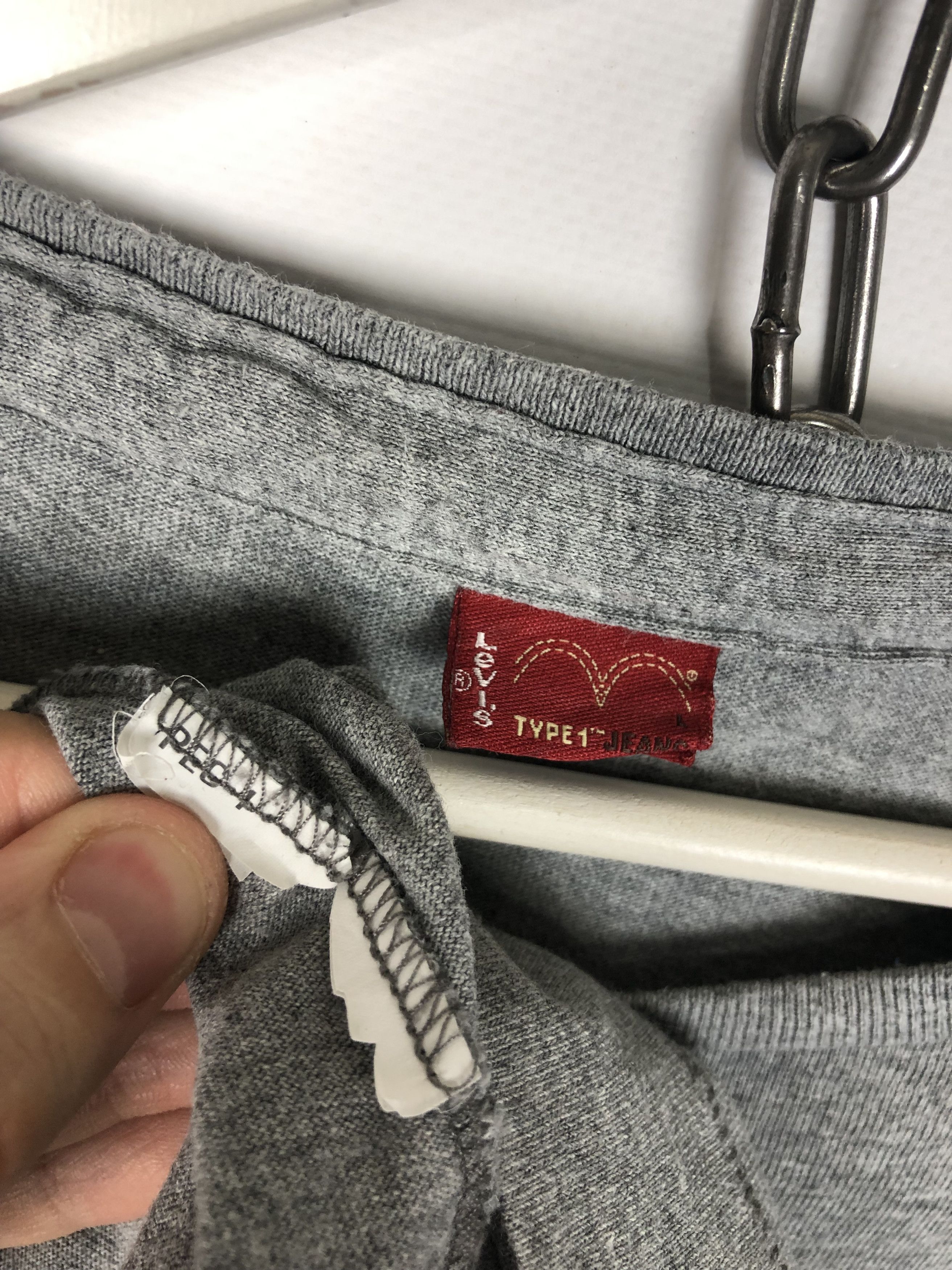 Japanese Brand Levi's TYPE 1 JEANS Longsleeve Pullover Japan Gray size L Size US L / EU 52-54 / 3 - 9 Thumbnail