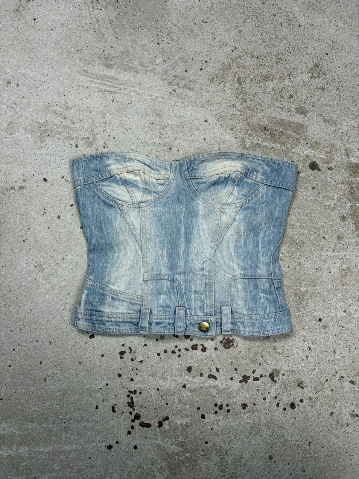 Just Cavalli Vintage 2000s Just Cavalli Denim Jeans Corset Top Zip Up Size M / US 6-8 / IT 42-44 - 1 Thumbnail