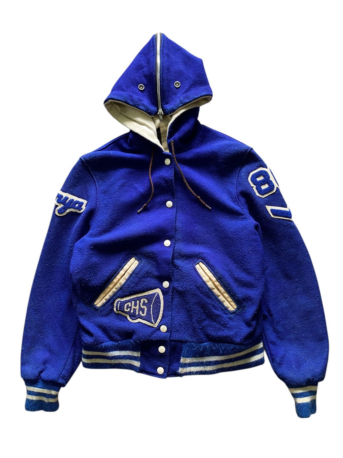 Delong Vtg 70s Delong Wool Varsity Blue Jacket Size US S / EU 44-46 / 1 - 1 Thumbnail