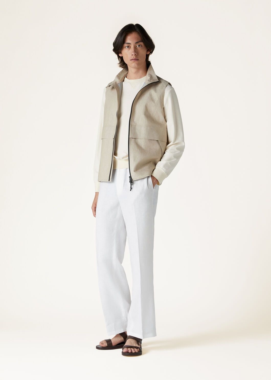 Loro Piana o1w1db10125 FAO0326 Miki Vest in Beige Size US S / EU 44-46 / 1 - 2 Thumbnail