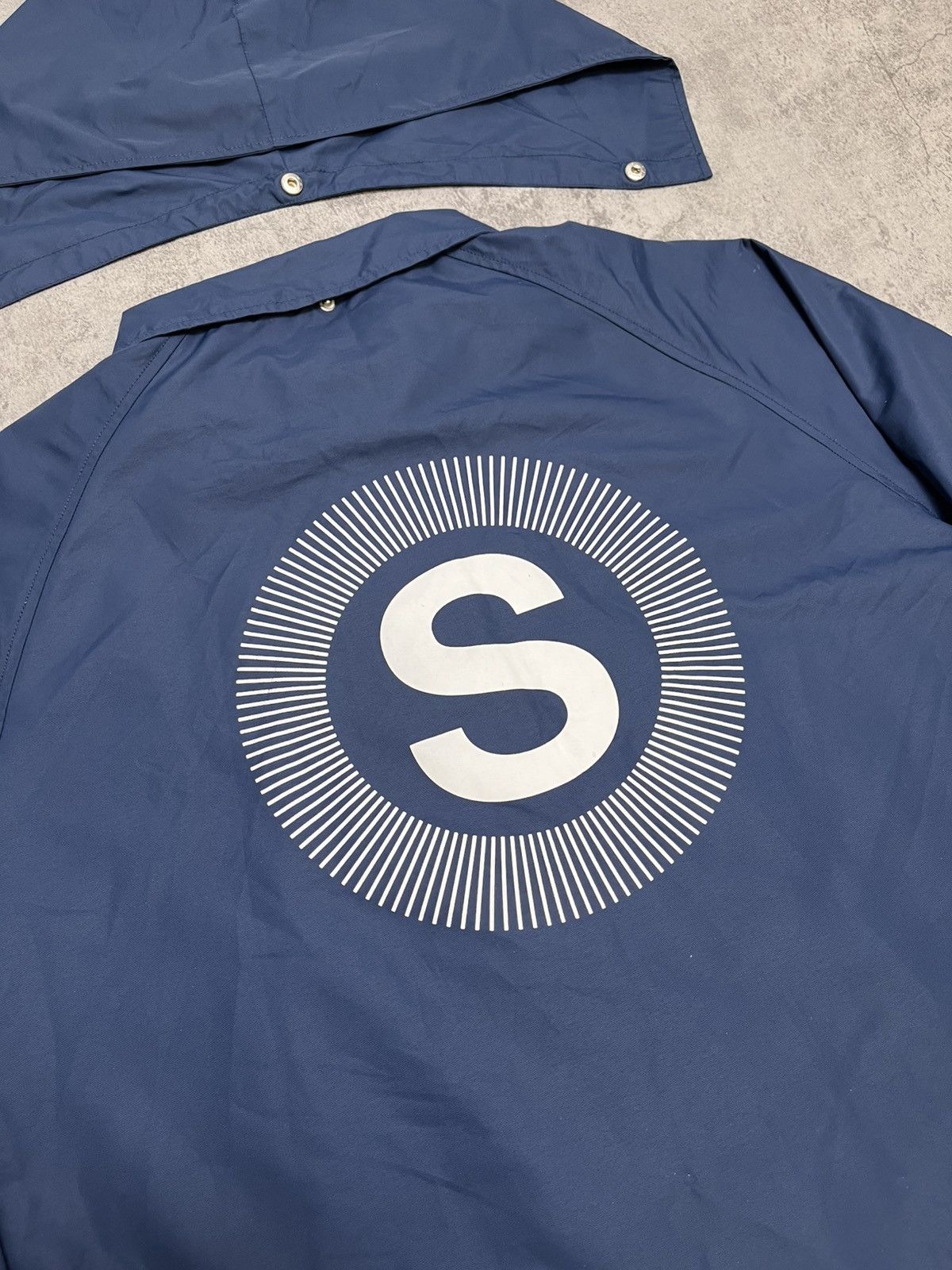 Stussy Stussy Navy Nylon Full-Zip Jacket XL w/ Detachable Hood Size US XL / EU 56 / 4 - 10 Thumbnail
