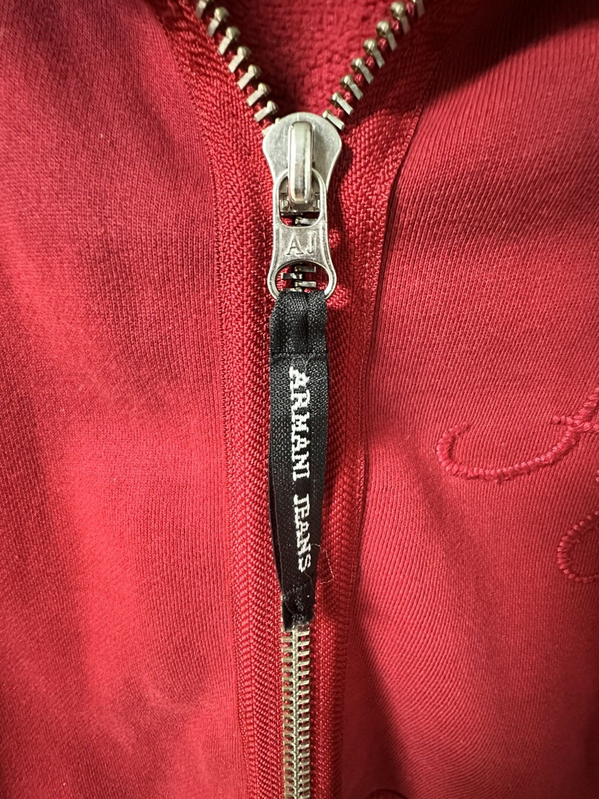 Armani AJ Armani Jeans Red Zip Hoodie Size US M / EU 48-50 / 2 - 5 Thumbnail