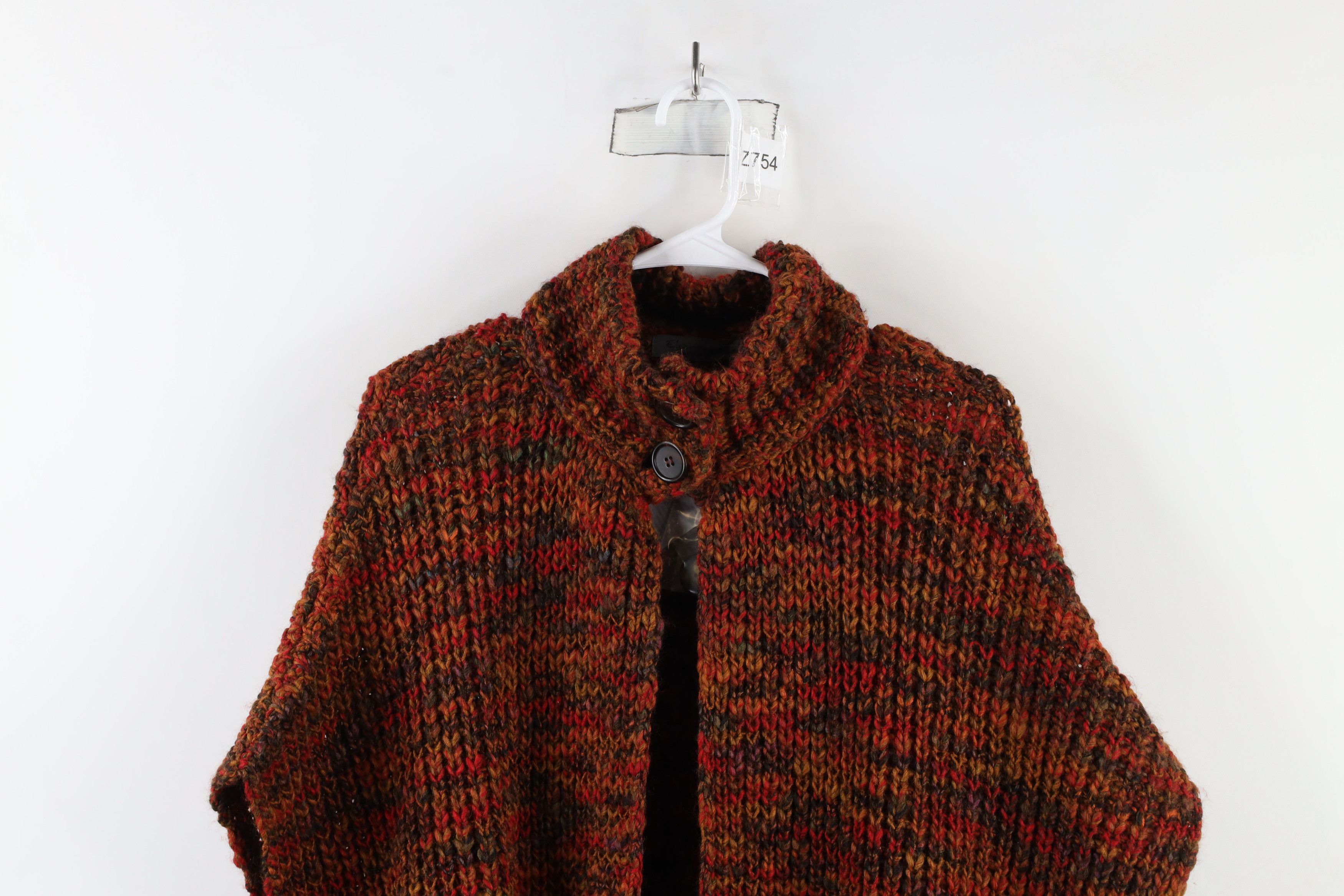 Vintage Deadstock Vintage Y2K Streetwear Knit Cape Cardigan Sweater Size ONE SIZE - 2 Thumbnail