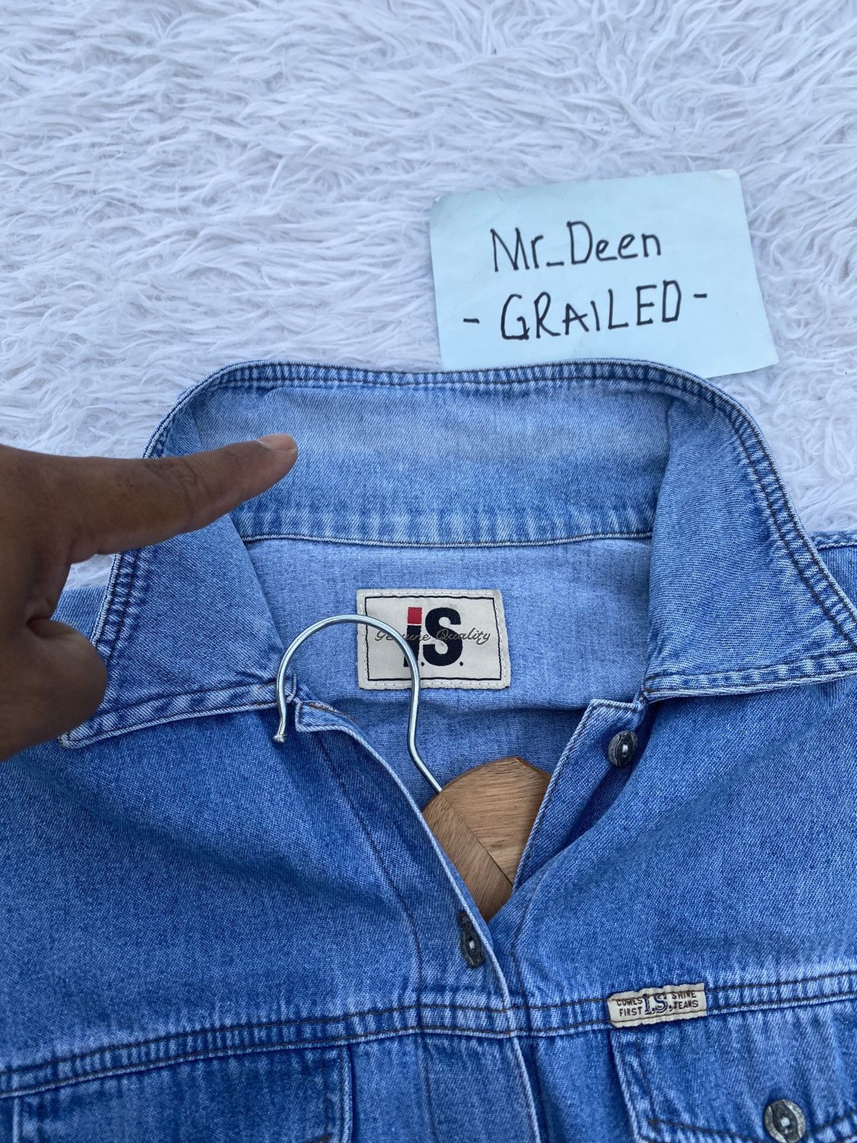 Issey Miyake Rare Vintage 90s Issey Miyake IS Blue Denim Shirt Size US S / EU 44-46 / 1 - 13 Thumbnail