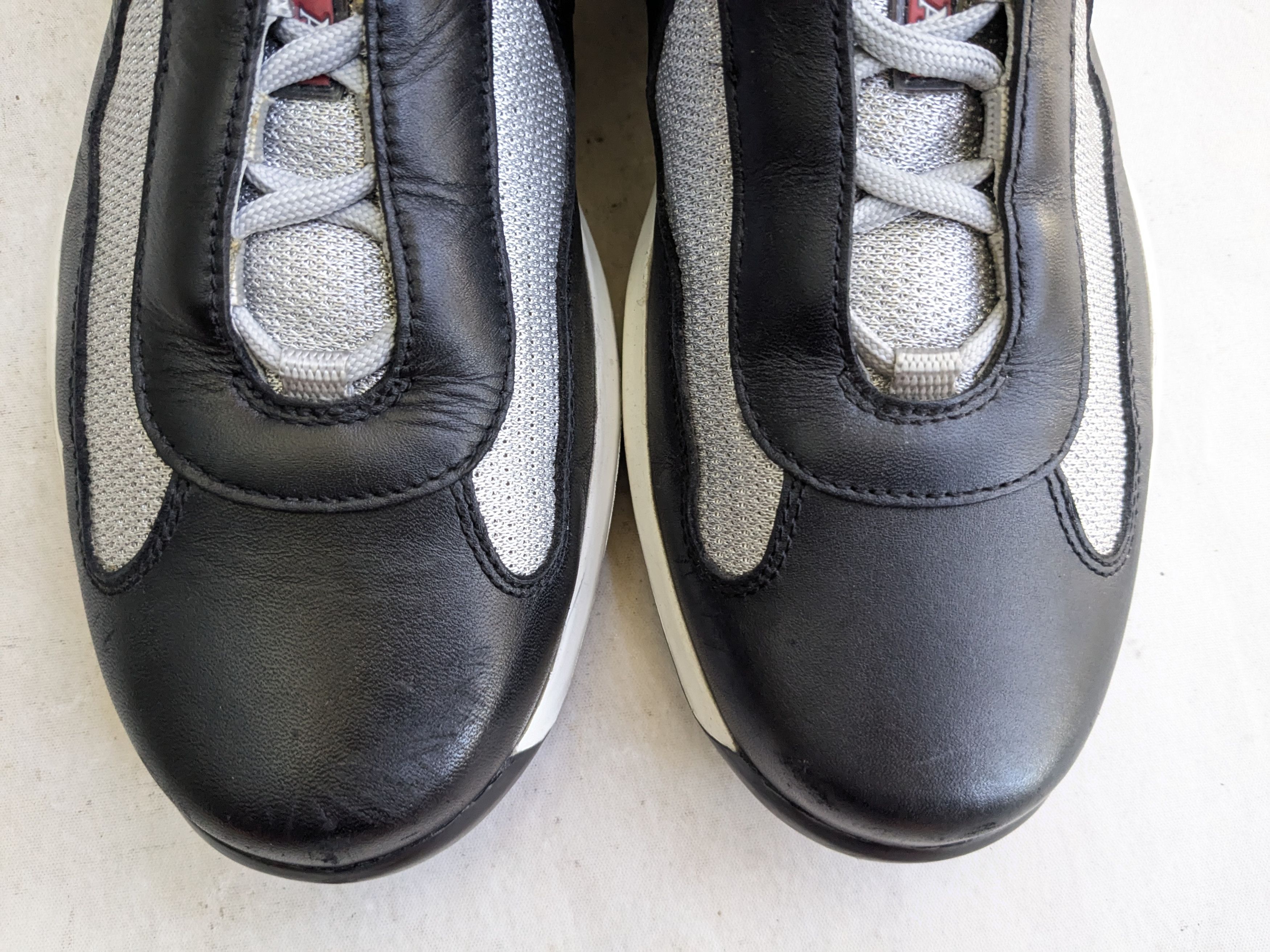 Prada Prada America's Cup Sneakers Black Silver 9.5 Leather Size US 9.5 / EU 42-43 - 3 Thumbnail