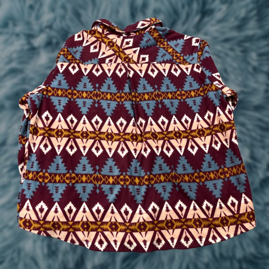 Native VINTAGE Wrangler Wrancher Shirt Womens 3X Western Fleece Jacket Southwest Aztec Native Size XXL / US 16-18 / IT 52-54 - 1 Thumbnail