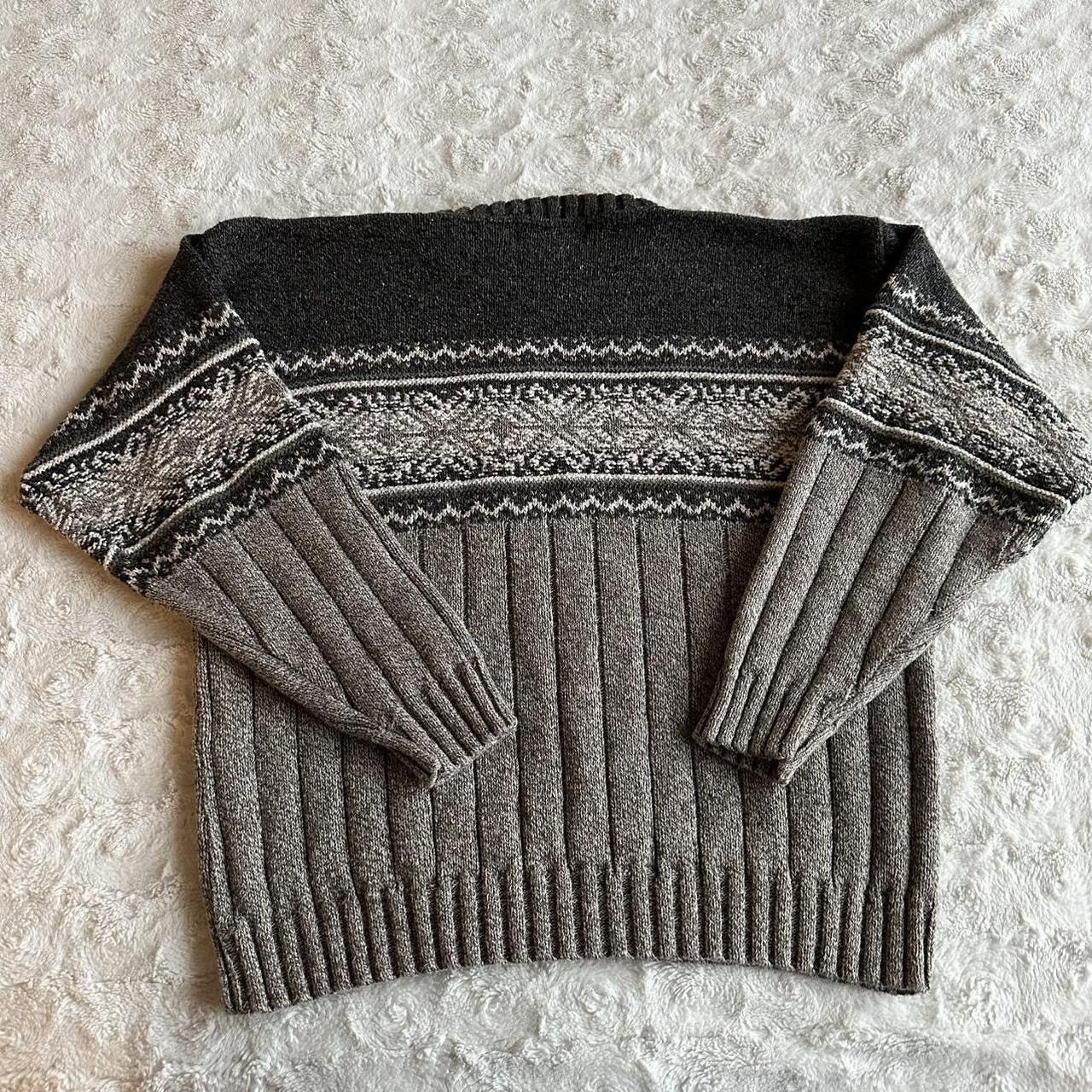 Liberty Vintage Fair Isle Sweater Pullover Mens Large Gray Fisherman Size US L / EU 52-54 / 3 - 2 Thumbnail